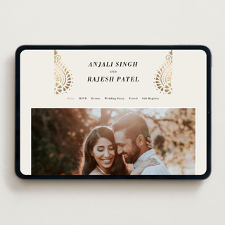 This is a champagne wedding websites by Oma N. Ramkhelawan called henna stamp printing on digital paper in standard