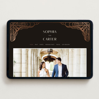 This is a midnight wedding websites by GeekInk Design called geometric deco printing on digital paper in standard