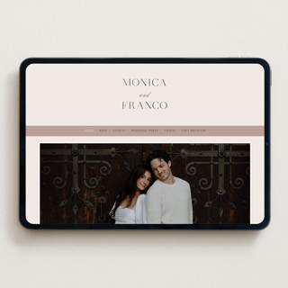 This is a cream wedding websites by Hooray Creative called and centered printing on digital paper in standard