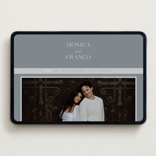 This is a slate wedding websites by Hooray Creative called and centered printing on digital paper in standard