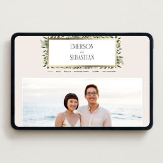 This is a champagne wedding websites by Leah Bisch called bliss printing on digital paper in standard