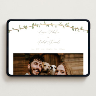 This is a ivy wedding websites by Everett Paper Goods called canopy printing on digital paper in standard