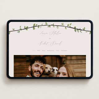 This is a fog wedding websites by Everett Paper Goods called canopy printing on digital paper in standard