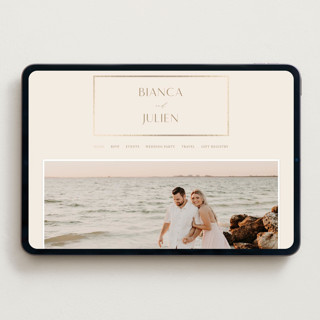 This is a latte wedding websites by Kristie Kern called soleil printing on digital paper in standard