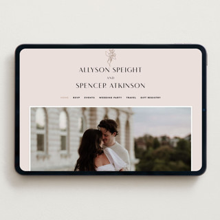 This is a blush wedding websites by Kindred Fields called deco band printing on digital paper in standard