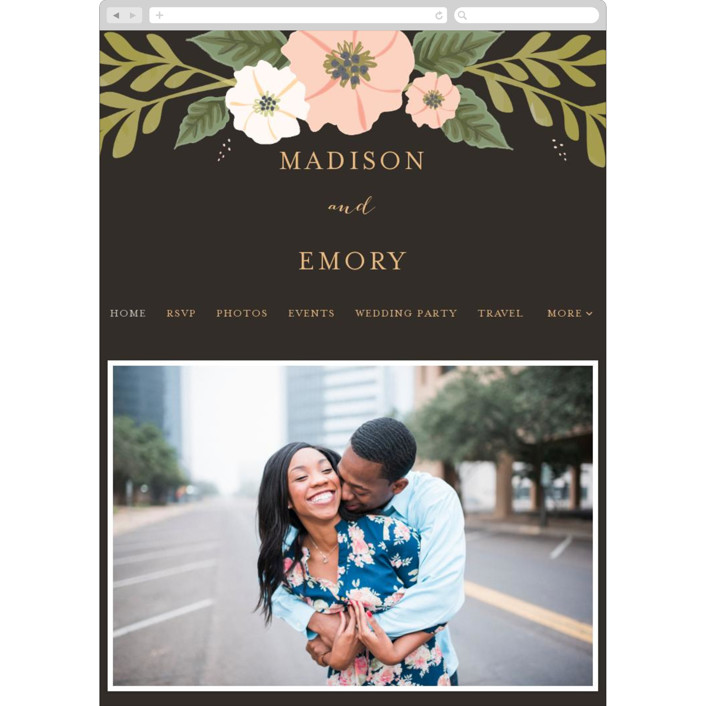 Floral Ring Wedding Websites by Karidy Walker Minted