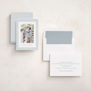 This is a sky easter photo cards with standard by Lea Delaveris called spring stripe printing on recycled smooth signature in standard
