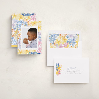 This is a periwinkle easter photo cards with standard by frau brandt called easter meadow printing on recycled smooth signature in standard