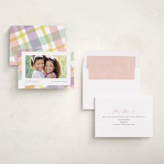 This is a candy easter photo cards with standard by Pixel and Hank called easter wishes printing on recycled smooth signature in standard
