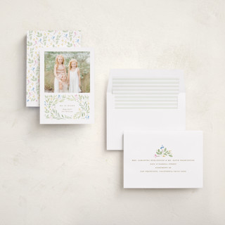 This is a linen easter photo cards with standard by Robert and Stella called risen printing on recycled smooth signature in standard