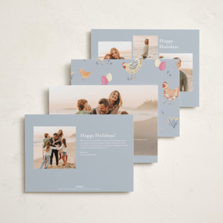 This is a speckled eggs easter photo cards with standard by Sarah Knight called blossom farm printing on recycled smooth signature in standard