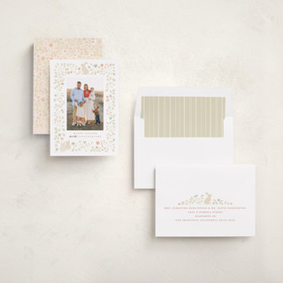 This is a just peachy easter photo cards with standard by Kamala Nahas called easter garden printing on recycled smooth signature in standard