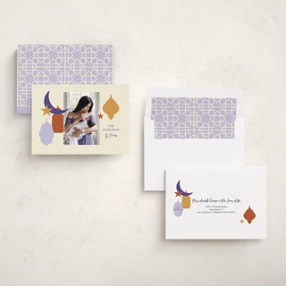 This is a periwinkle eid cards with standard by Inkblot Design called festive shapes printing on recycled smooth signature in standard