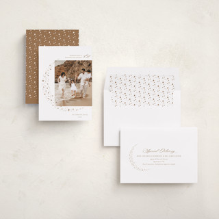 This is a goldfinch eid cards with standard by Ashley Rosenbaum called half moon printing on recycled smooth signature in standard