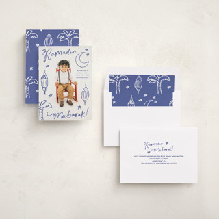 This is a sapphire eid cards with standard by Inkblot Design called doodle eid printing on recycled smooth signature in standard