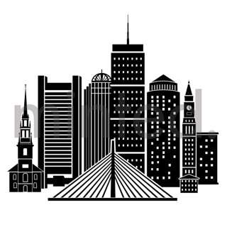 This is a ink design elements by Hooray Creative called boston skyline in standard