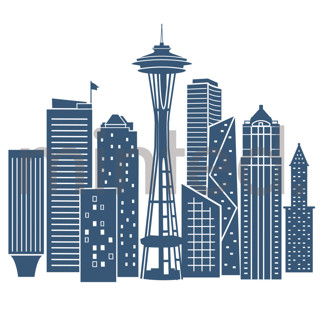 This is a bluebell design elements by Hooray Creative called seattle skyline in standard