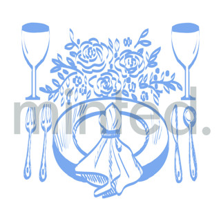 This is a white design elements by Teju Reval called dinner in standard