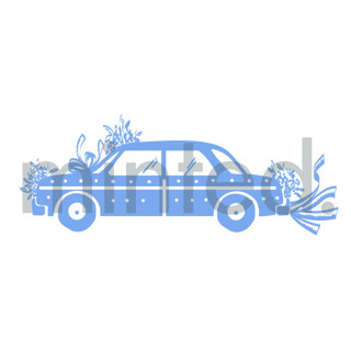 This is a white design elements by Teju Reval called decorated car in standard