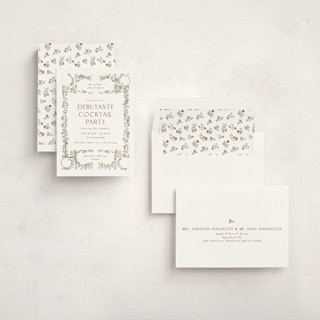 This is a snow debutante party invitations with foil pressed by Gwen Bedat called sapin printing on signature in standard
