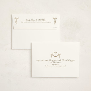 This is a sand debutante party invitations with foil pressed by Claudia Orengo called chandelier printing on signature in standard