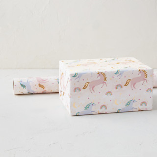 This is a gumdrop wrapping paper by Karidy Walker called magical unicorns in standard