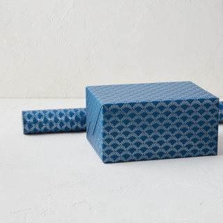 This is a sapphire wrapping paper by Eve Schultz called foil fans in standard