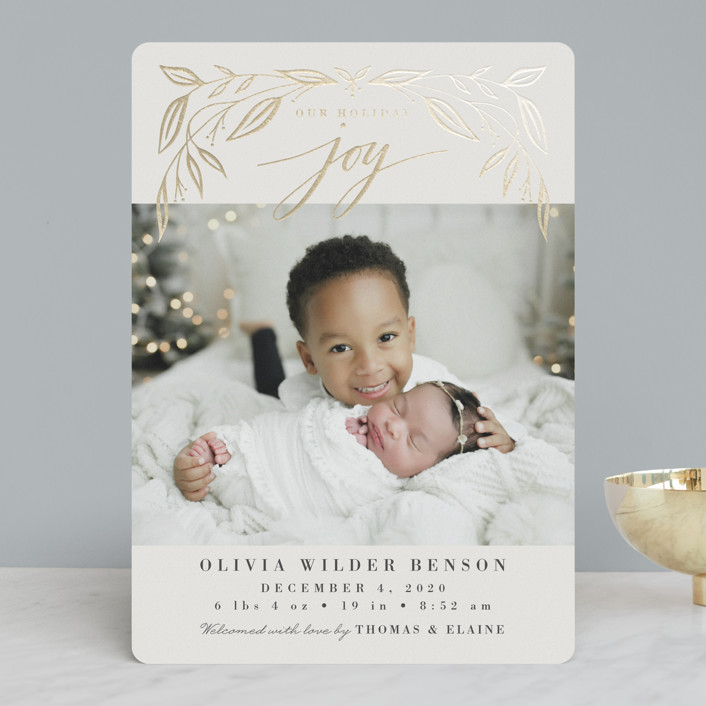 holiday birth announcements minted