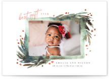 This is a green babys first christma by Anastasia Makarova called Best Gift Ever with foil-pressed printing on recycled smooth signature in standard.
