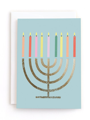 This is a pool tbd by Sarah Sandford called happy hanukkah in greeting cards