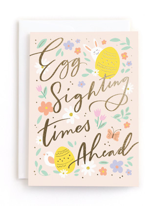 This is a blush tbd by Creo Study called egg hunting pun in greeting cards