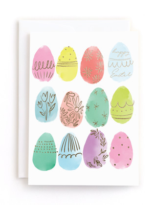 This is a christmas lights tbd by Rebecca Durflinger called bright and egg-citing in greeting cards