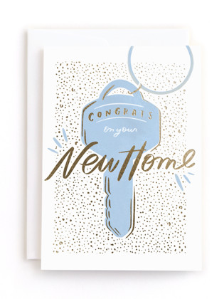 This is a powder blue tbd by Julie Murray called got the keys in greeting cards