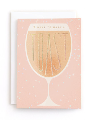 This is a champagne tbd by Gwen Bedat called a toast in greeting cards