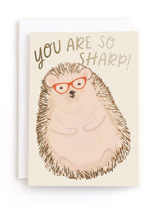 This is a champagne tbd by Tennie and Co. called sharp in greeting cards