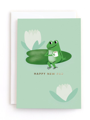 This is a lilypad tbd by mo kelley called new pad in greeting cards