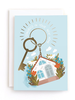 This is a lagoon tbd by Hanna Symonovych called key for new home in greeting cards