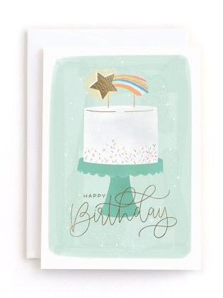 This is a pistachio tbd by Ashley Rosenbaum called birthday wishes in greeting cards