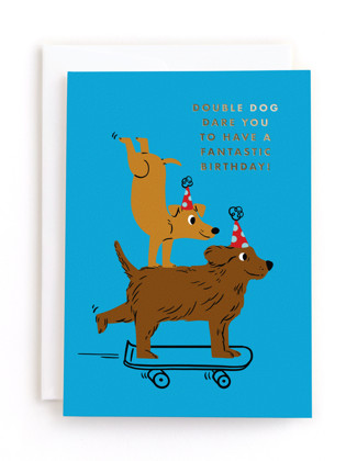 This is a ocean tbd by mo kelley called double dog dare in greeting cards