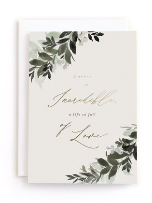 This is a champagne tbd by Everett Paper Goods called draped in greeting cards