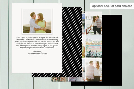 This is a onyx wedding announcements with foil pressed by Hooray Creative called modern photo frame printing on signature in standard