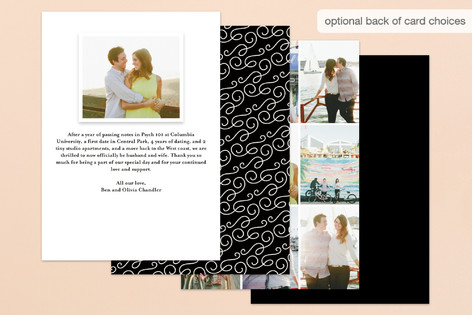 This is a smoke wedding announcements with foil pressed by Jennifer Wick called ivory details printing on signature in standard