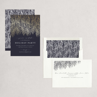 This is a midnight holiday party invitations with foil pressed by Kristie Kern called swank soirée printing on signature in standard