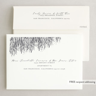 This is a midnight holiday party invitations with foil pressed by Kristie Kern called swank soirée printing on signature in standard