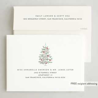 This is a tinsel holiday party invitations with foil pressed by Rebecca Durflinger called tinsel tree printing on signature in standard
