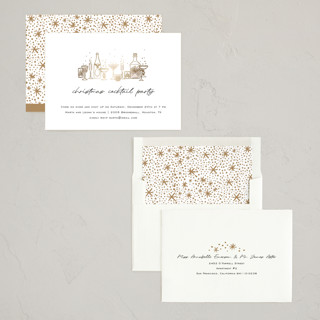 This is a snow holiday party invitations with foil pressed by Pati Cascino called holiday cocktail party printing on signature in standard