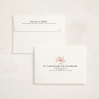 This is a forest holiday party invitations with foil pressed by Marie Bloch-Laine called holiday party printing on signature in standard