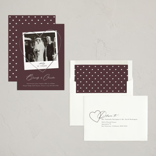 This is a wine holiday party invitations with foil pressed by Stephanie Hawkes called vintage photo anniversary printing on signature in standard