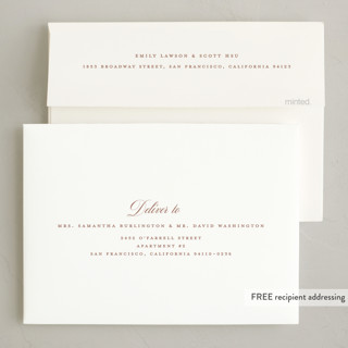 This is a rose holiday party invitations with foil pressed by Spinsugar called fancy feast printing on signature in standard