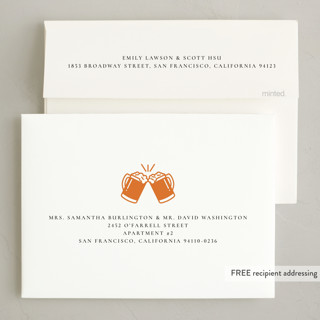 This is a autumn holiday party invitations with foil pressed by mo kelley called raise a glass printing on signature in standard